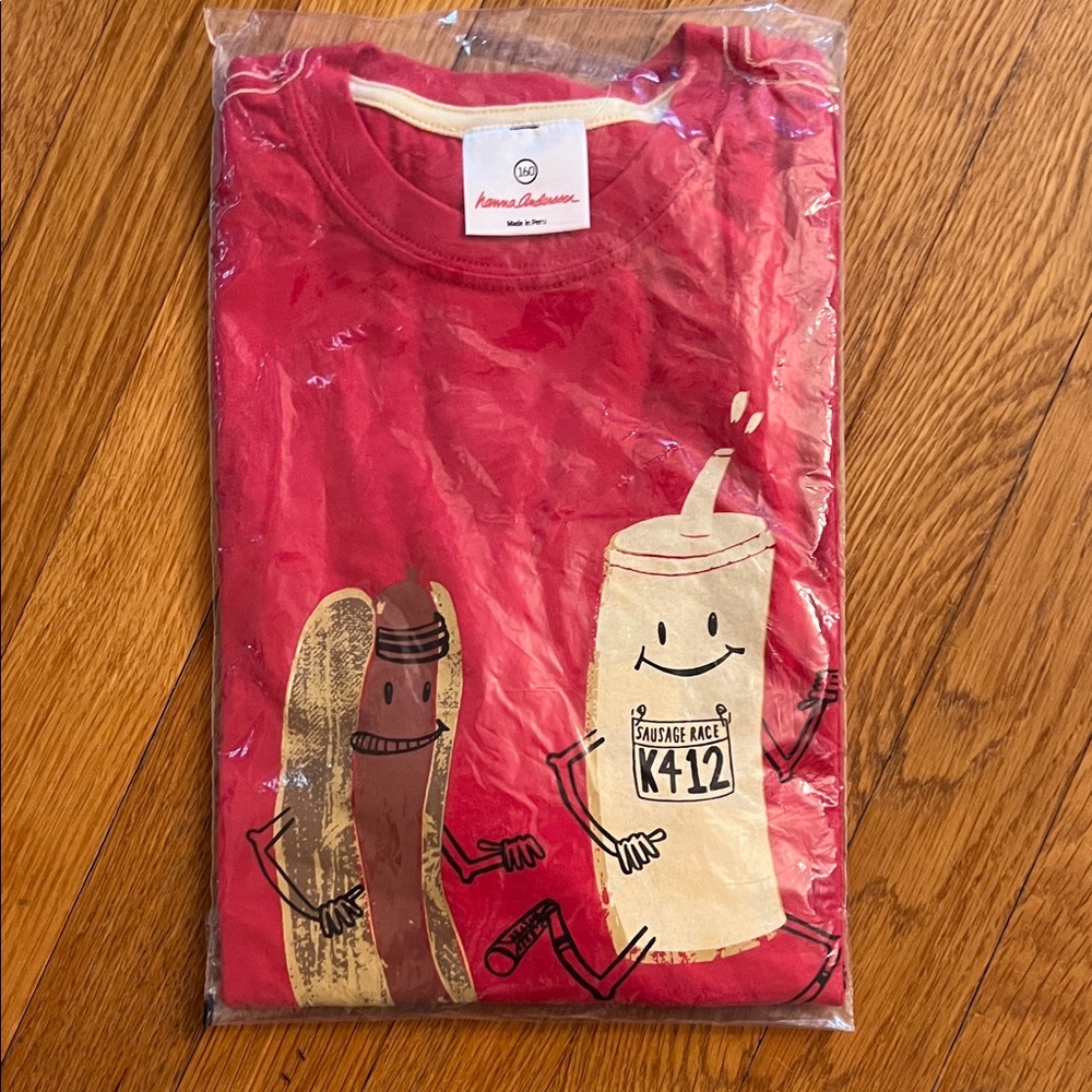 Hanna Andersson | NWT Red Graphic Tee | Hot Dog & Mustard | size 160
